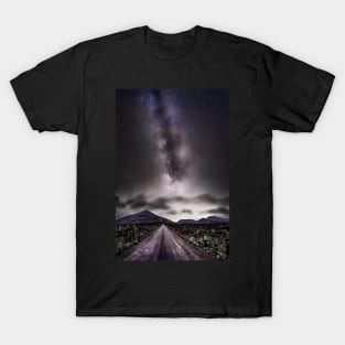 Milky Way rising over Lanzarote Volcano T-Shirt